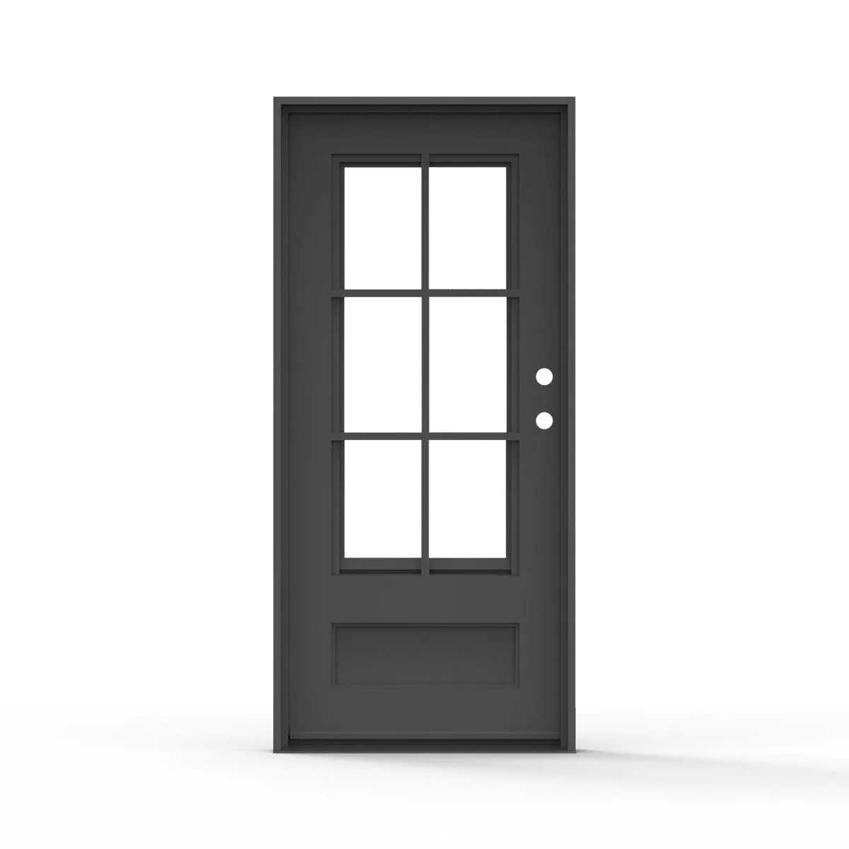 Forge Milano Wrought Iron Single Door with Clear Glass