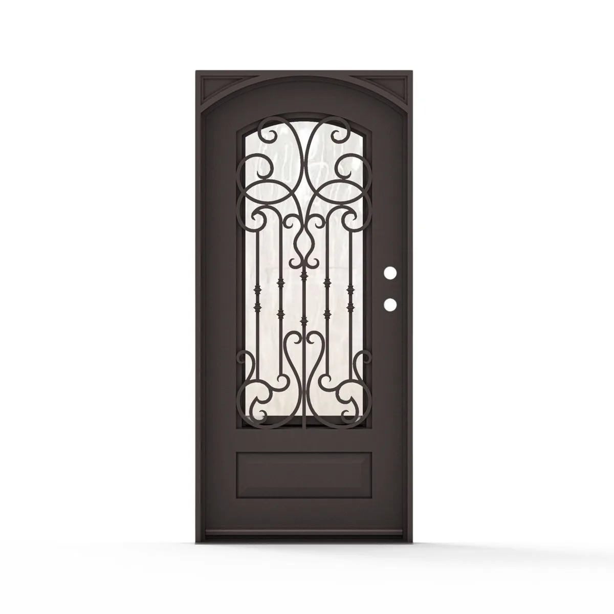 Forge Palermo Wrought Iron Single Door with Flemish Glass