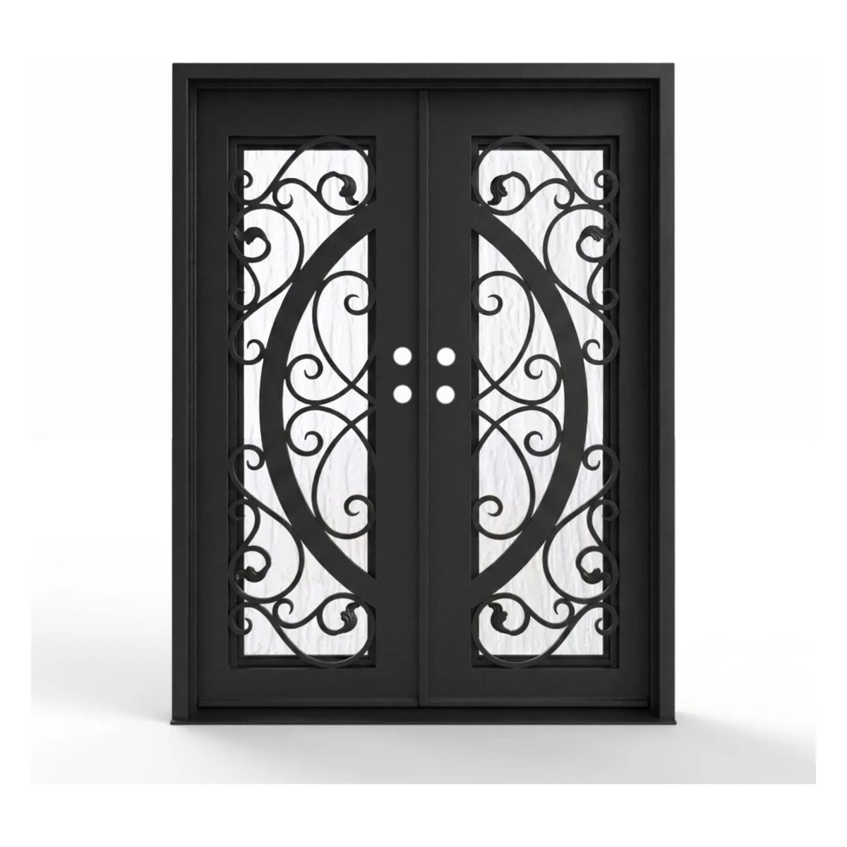 Forge Amalfi Wrought Iron Double Door with Flemish Glass