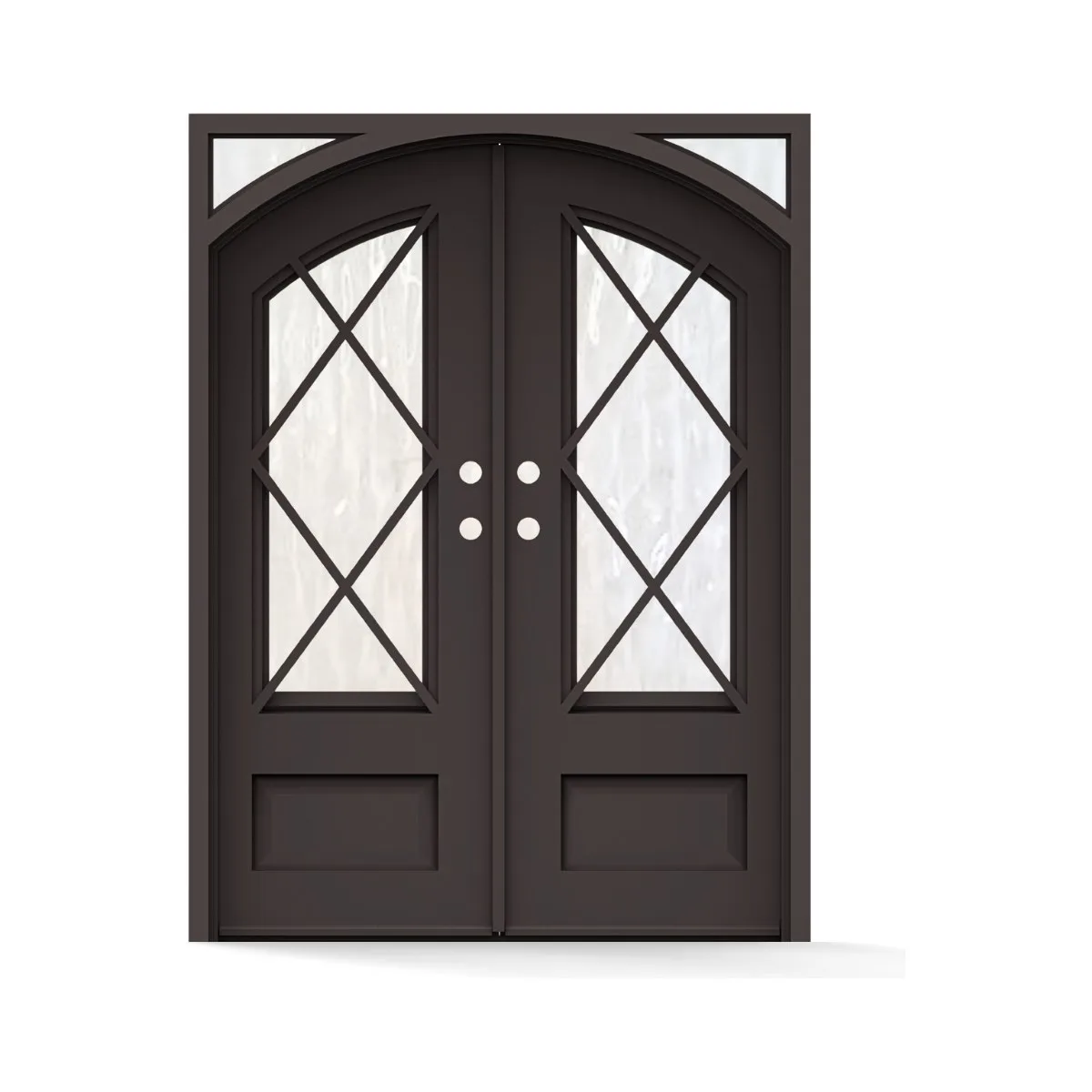 Forge Siena Wrought Iron Double Door with Flemish Glass