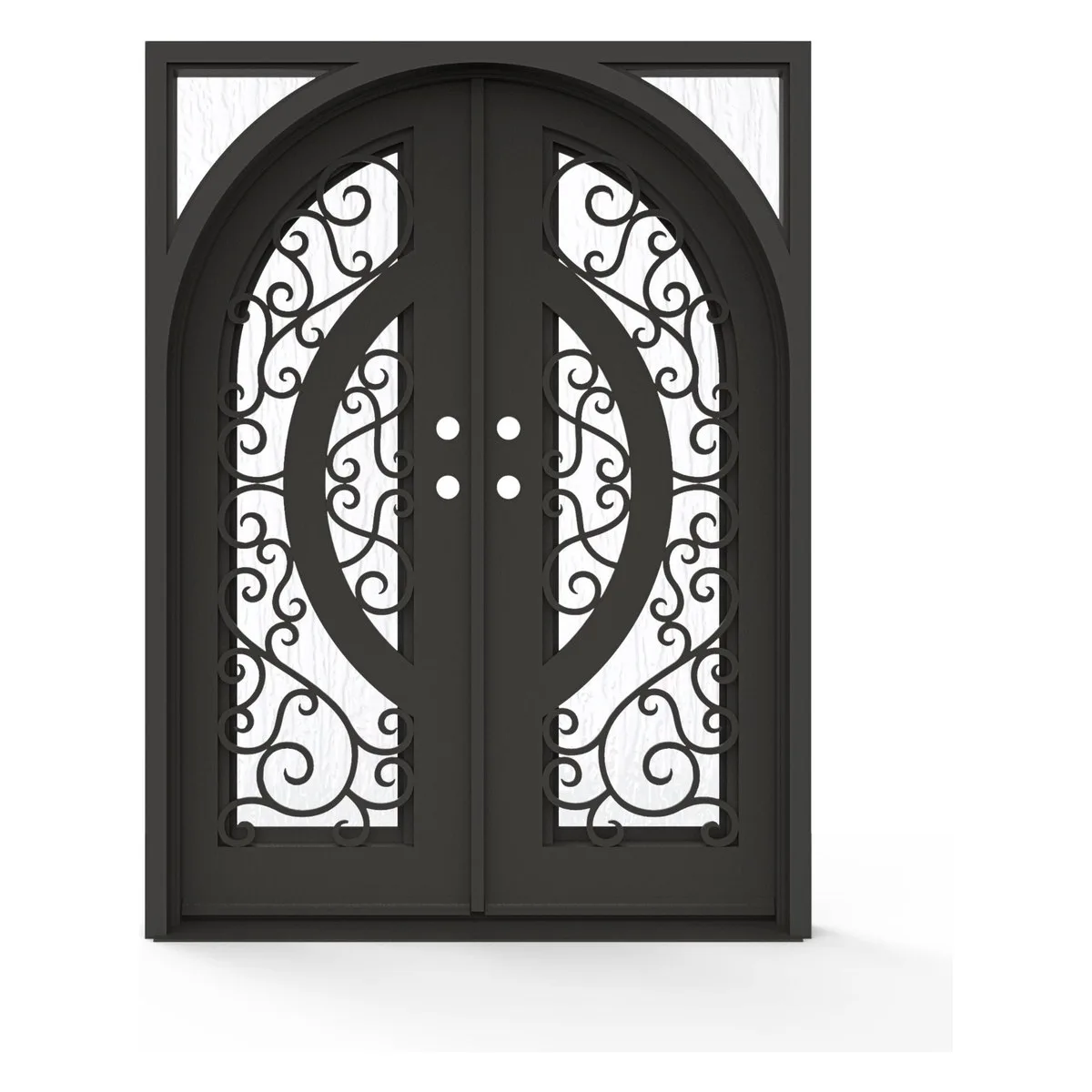 Forge Lucca Wrought Iron Double Door with Flemish Glass