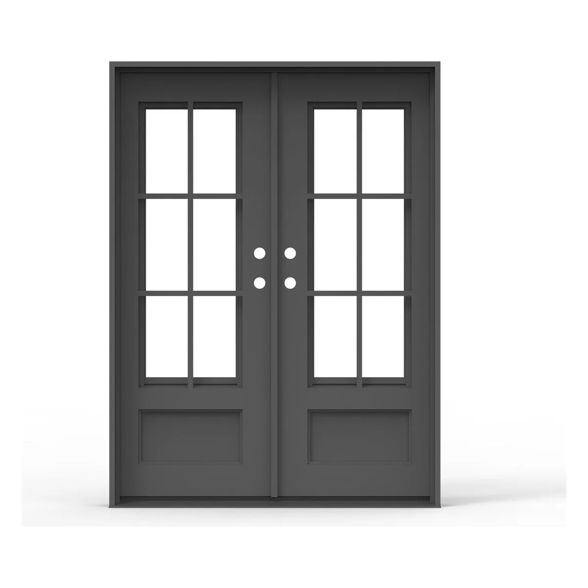 Forge Milano Thermal Break Wrought Iron Double Door with Clear Glass