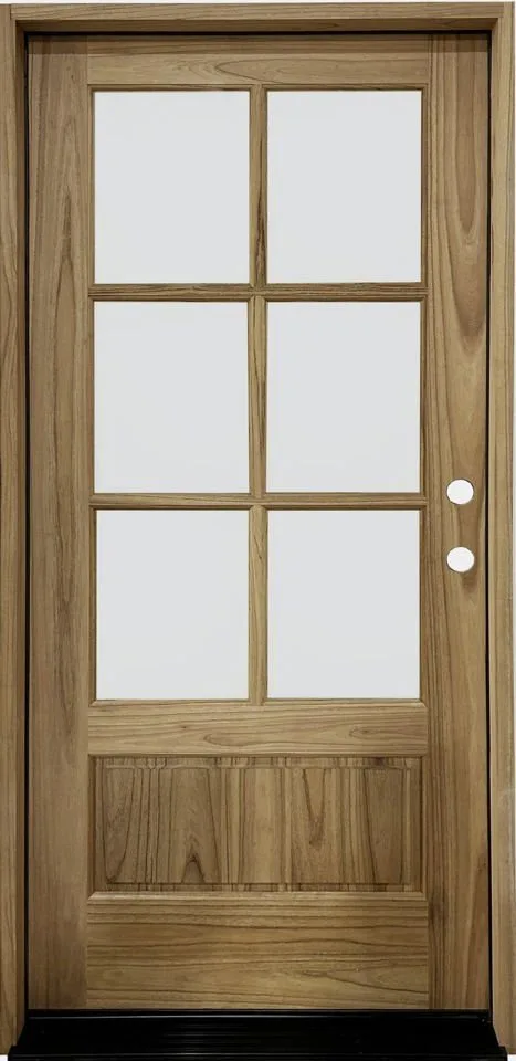 Heritage Torrefied Mahogany 6 Lite Over Panel Single Door