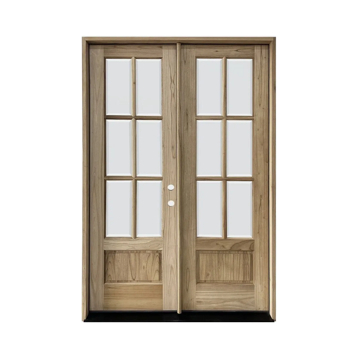 Heritage Torrefied Mahogany 6 Lite Over Panel Double Door