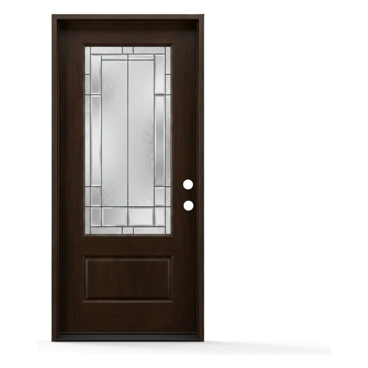 Valera Valencia Fiberglass Single Door - Pre-Finished Mahogany Grain