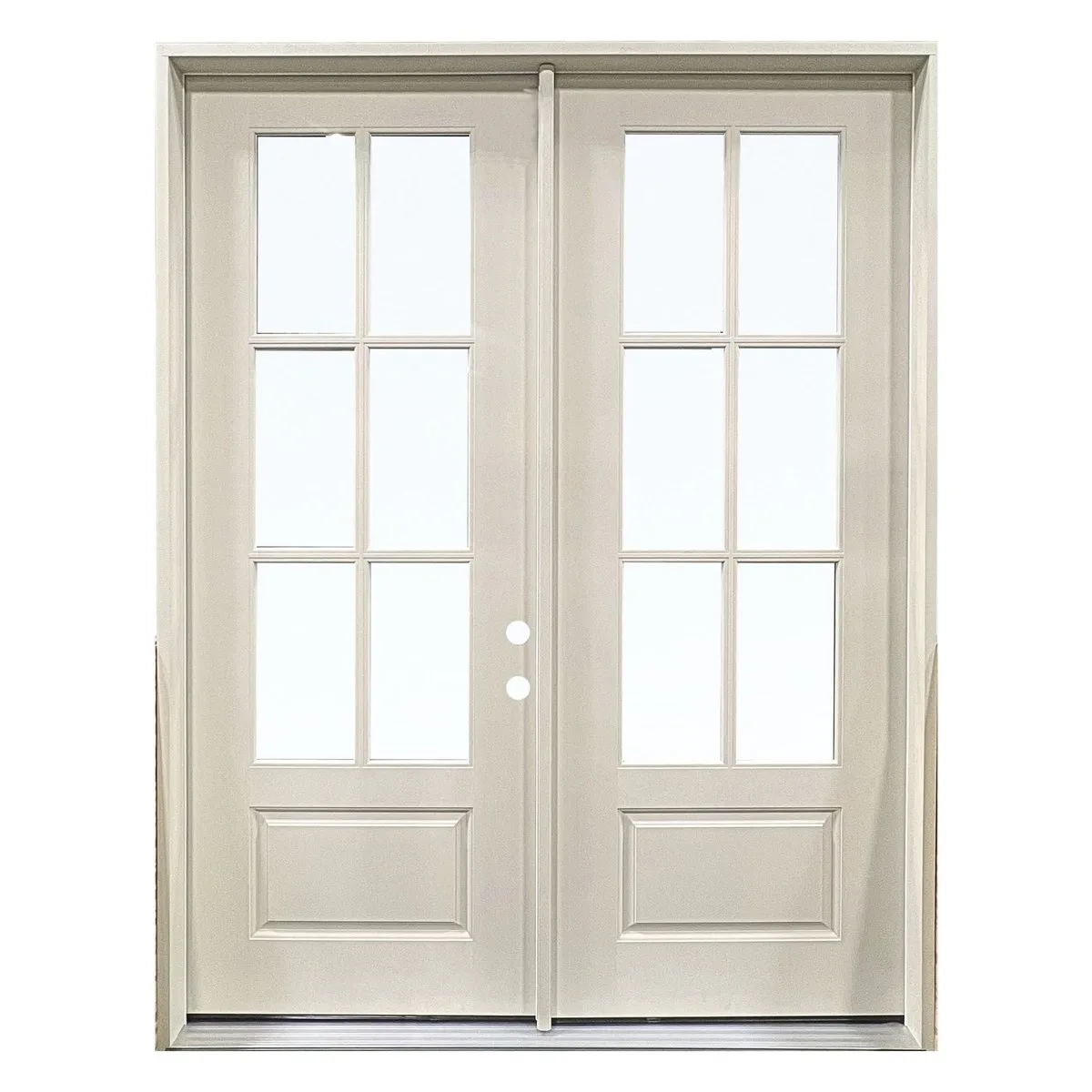 Valera Fiberglass 6 Lite SDL Double Door - Primed Mahogany Grain