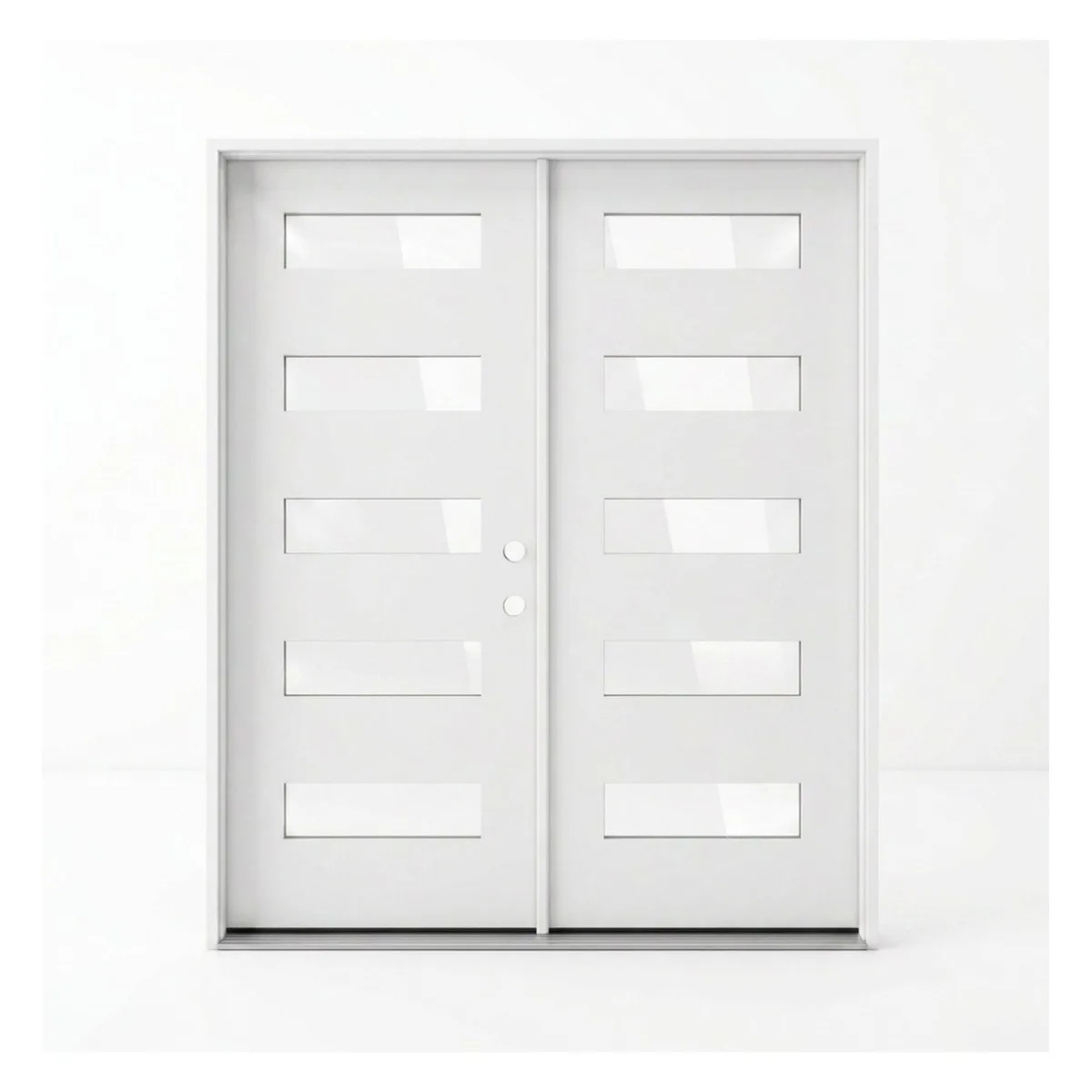 Valera Fiberglass 5 Lite Double Door with Clear Glass